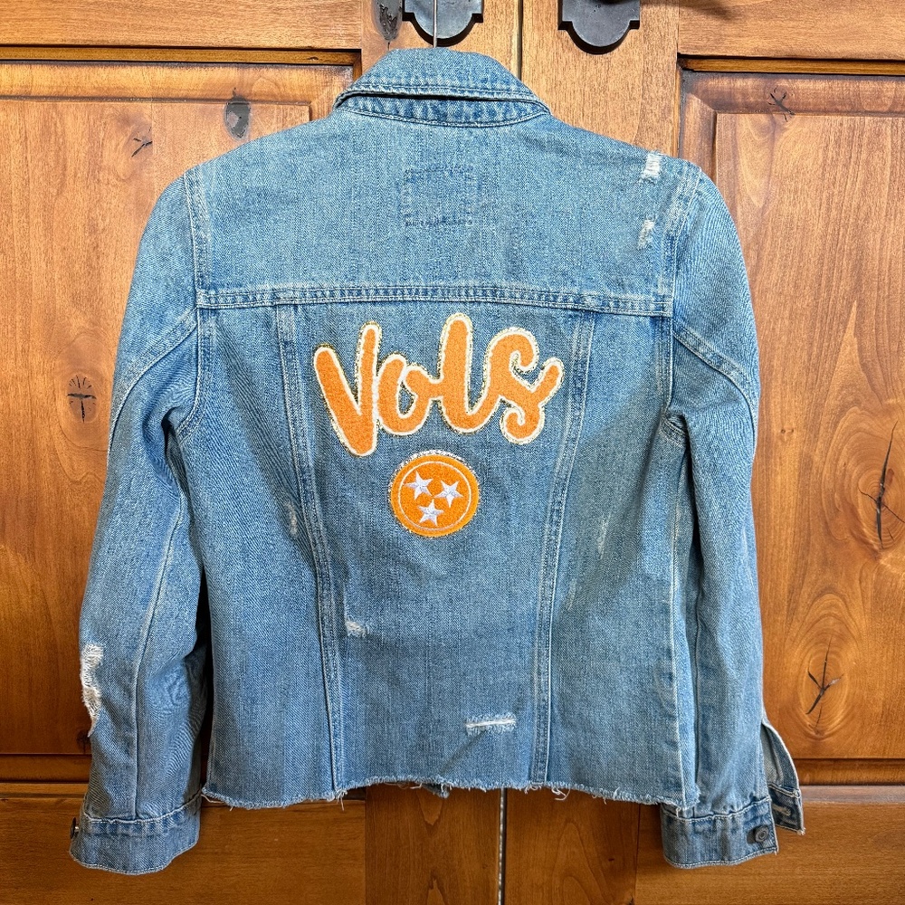Custom, vintage-style,  University of Tennessee Jean  jacket VOLS